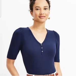 Loft Ribbed Henley Tee